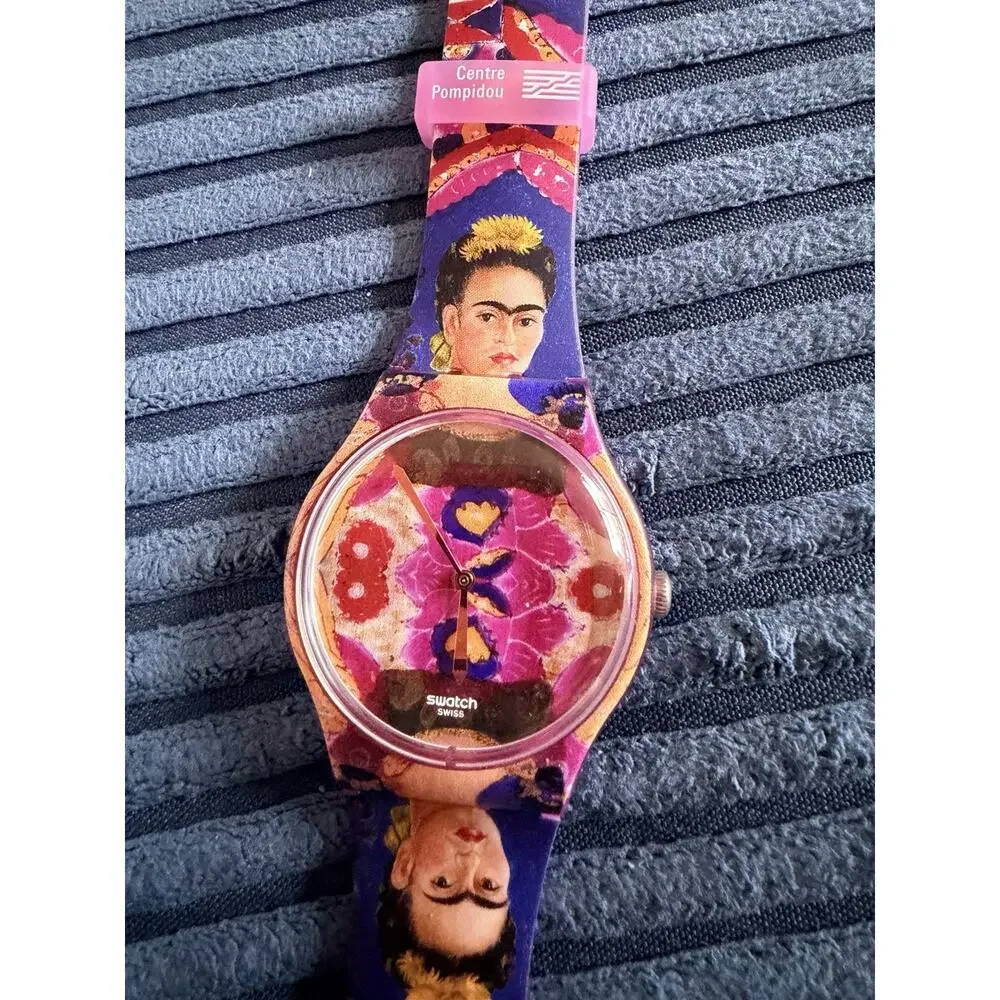 RARE RETIRED Swatch X Centre Pompidou The Frame By Frida Kahlo Watch